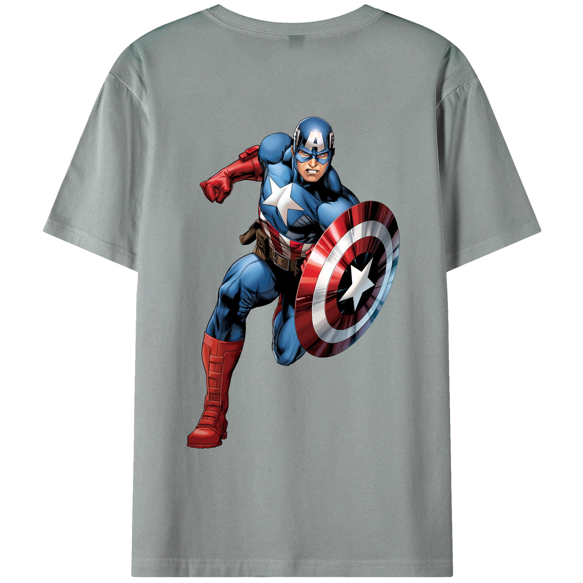 （画像用） アベンジャーズ The Avengers 綿100％ メンズ半袖Tシャツ（バックプリント） 通気性